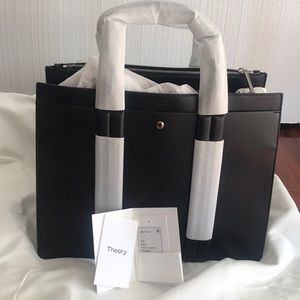 NWT Theory West tote black leather